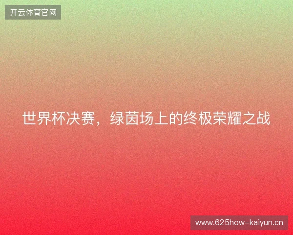 世界杯决赛，绿茵场上的终极荣耀之战